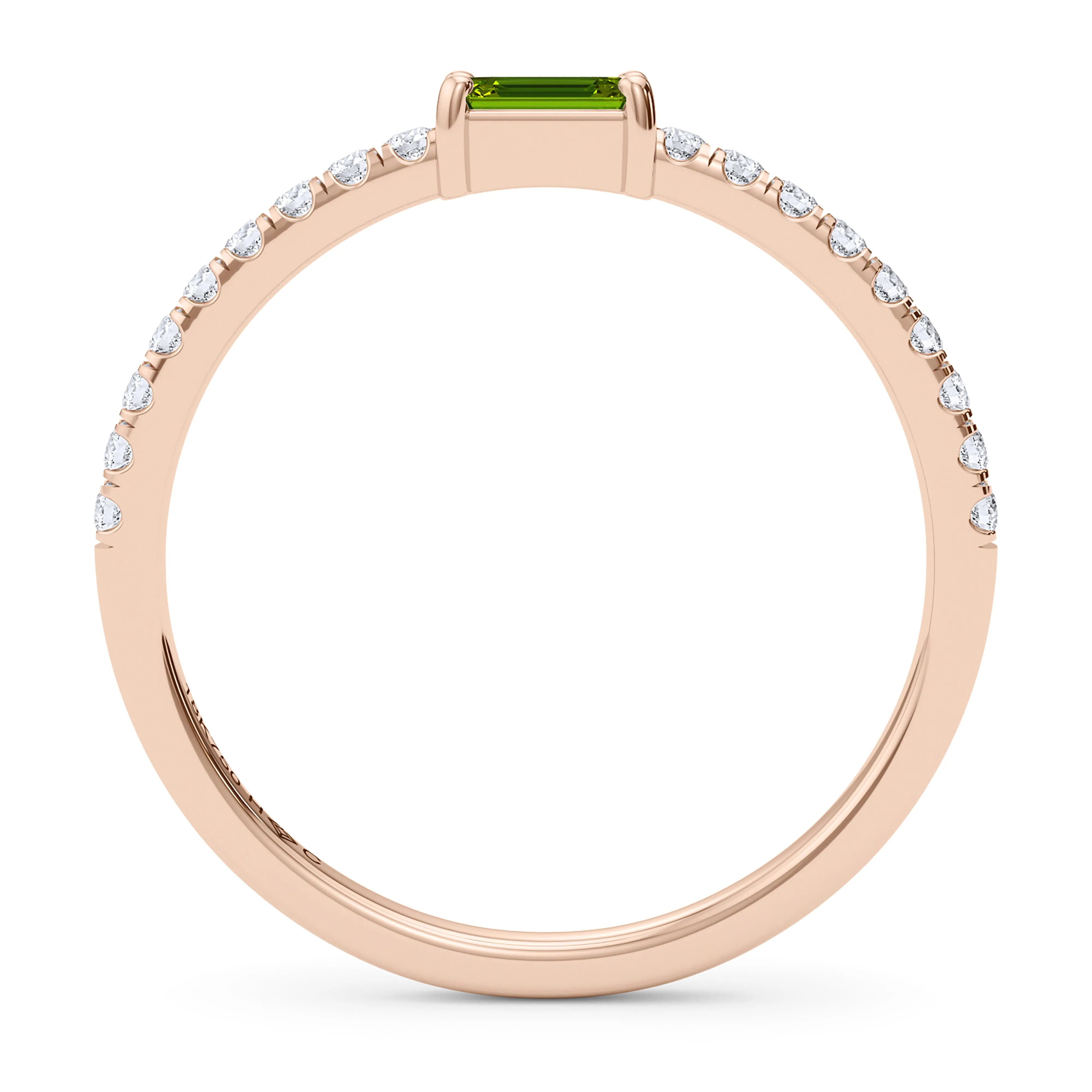 Emerald Birthstone and Pave Lab Grown Diamond Ring