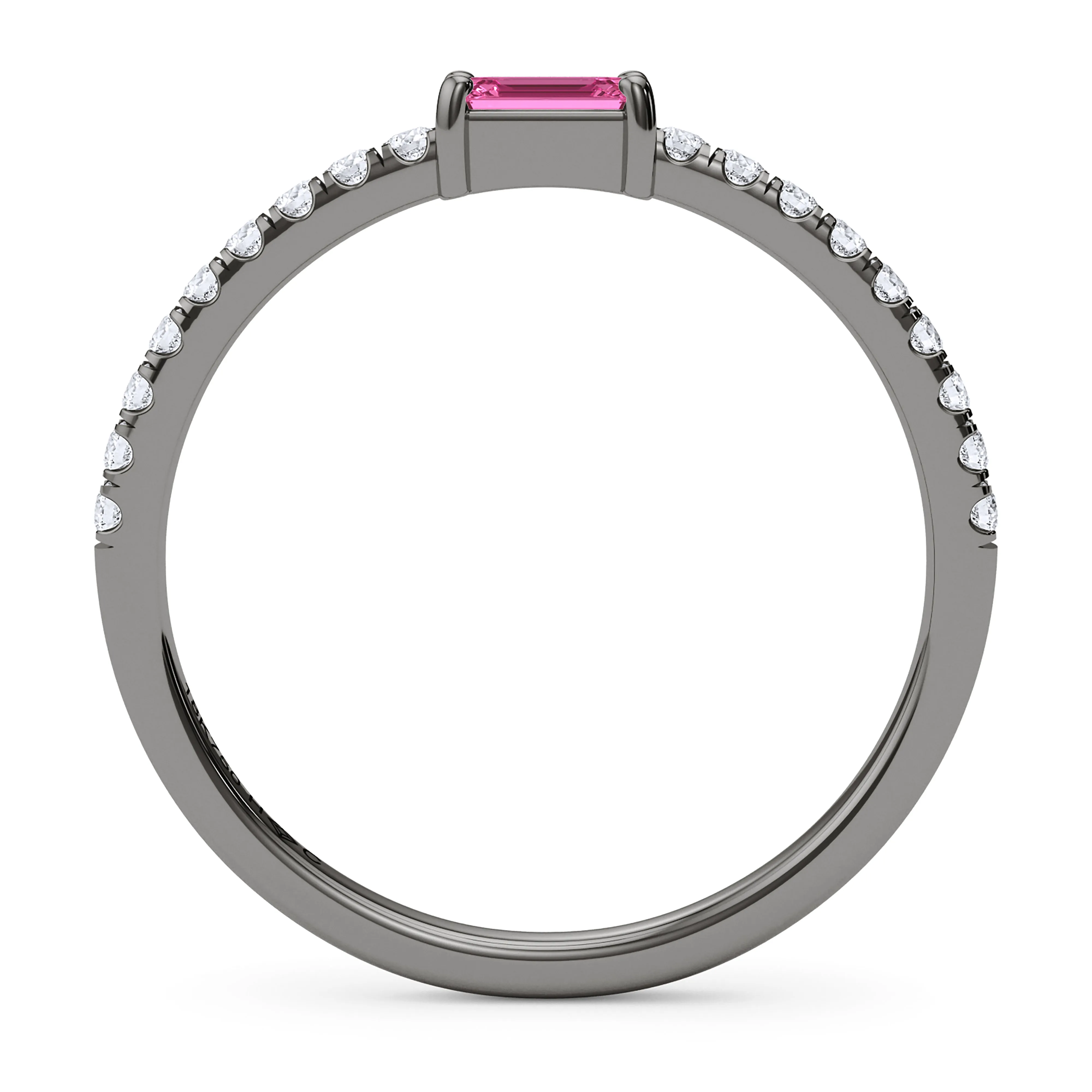 Emerald Birthstone and Pave Lab Grown Diamond Ring