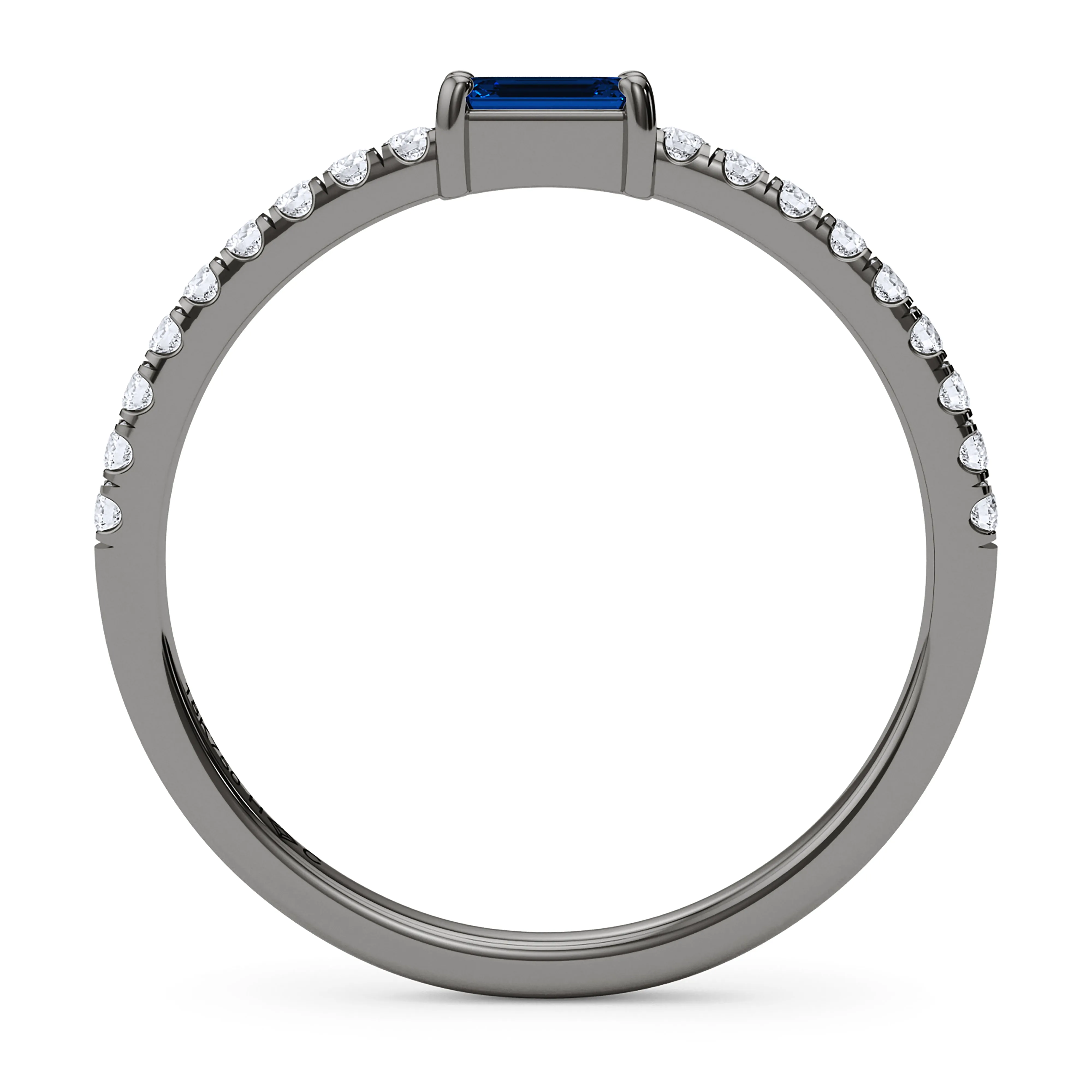Emerald Birthstone and Pave Lab Grown Diamond Ring