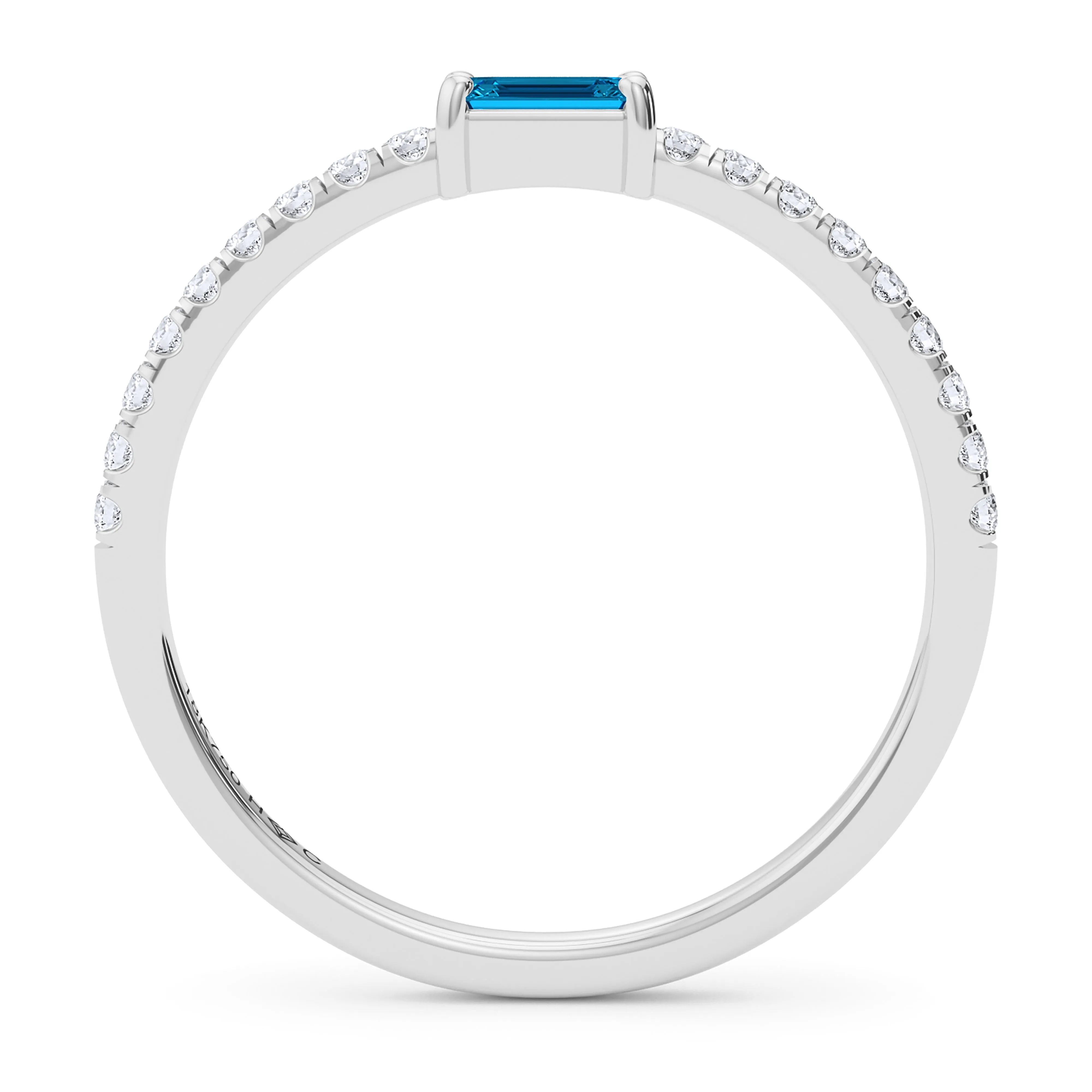 Emerald Birthstone and Pave Lab Grown Diamond Ring
