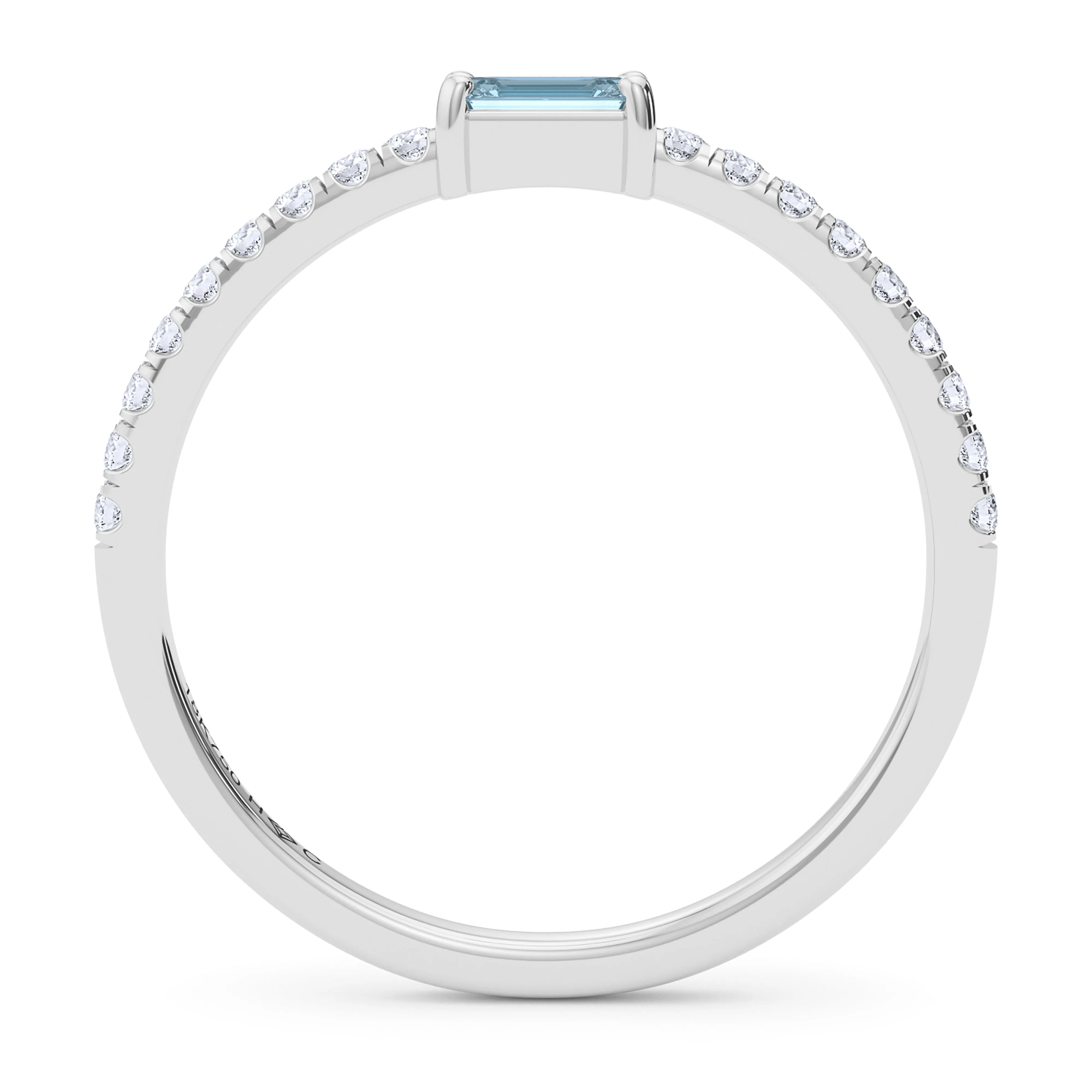 Emerald Birthstone and Pave Lab Grown Diamond Ring