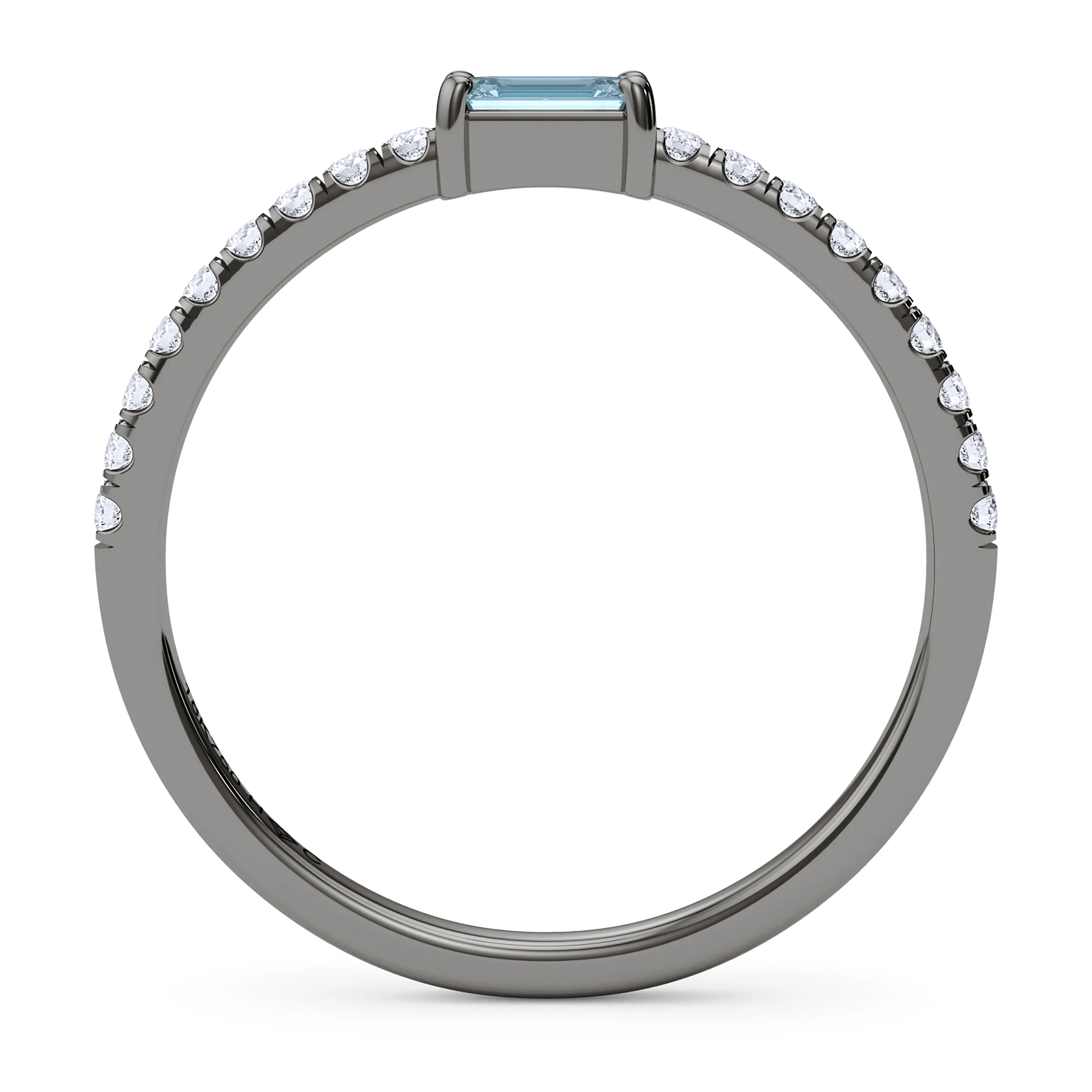 Emerald Birthstone and Pave Lab Grown Diamond Ring