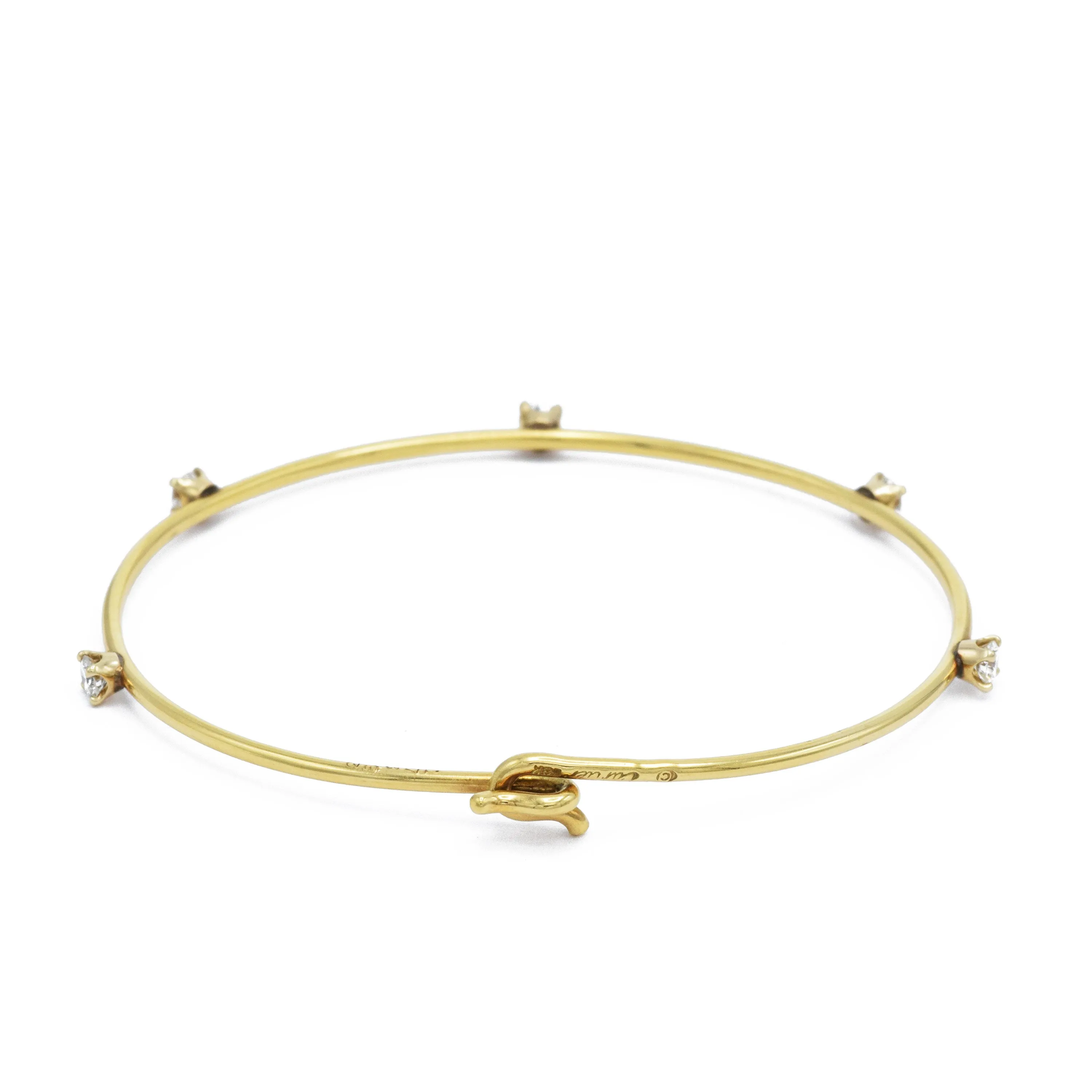 Estate 18KT Yellow Gold Cartier Diamond Bangle