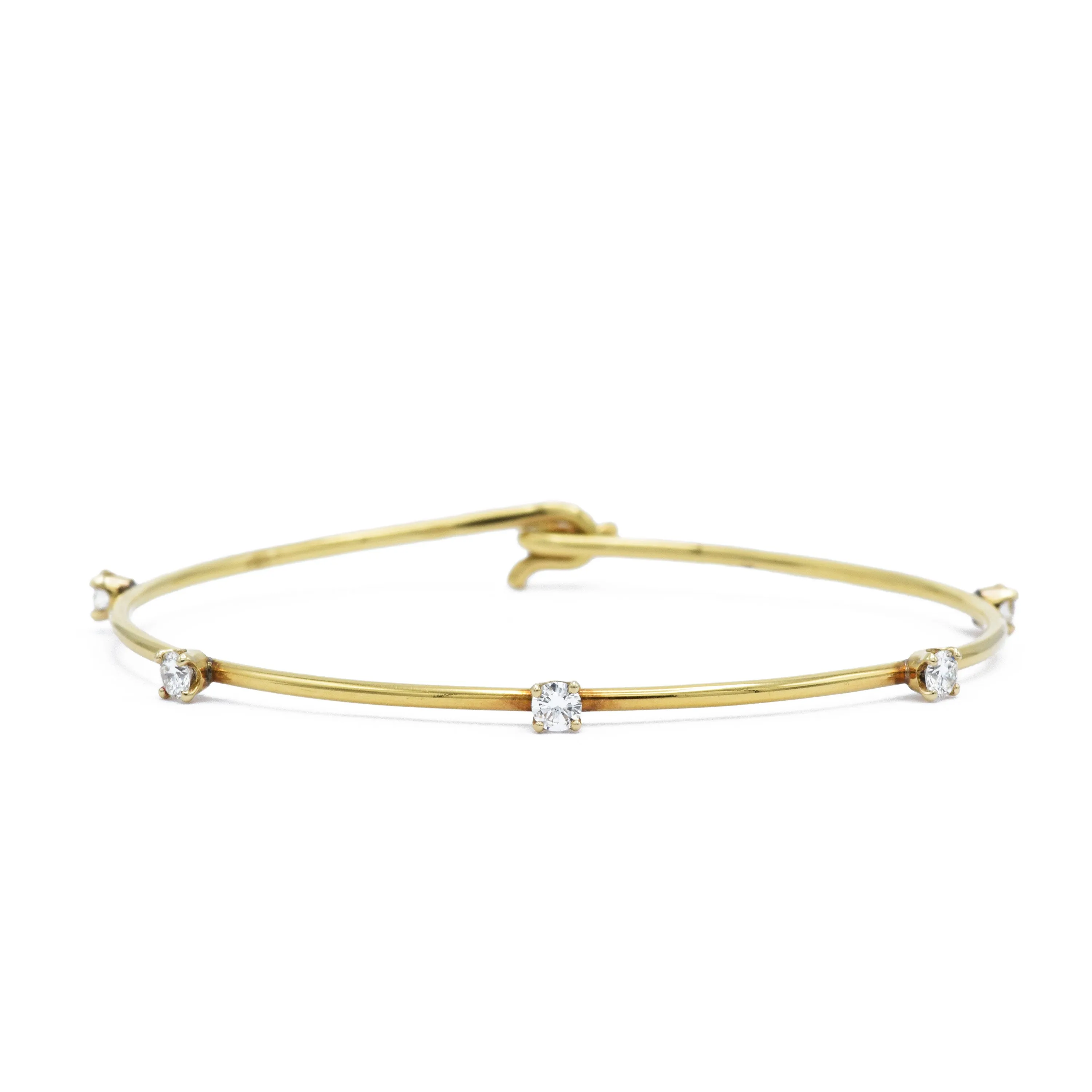 Estate 18KT Yellow Gold Cartier Diamond Bangle