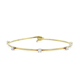 Estate 18KT Yellow Gold Cartier Diamond Bangle