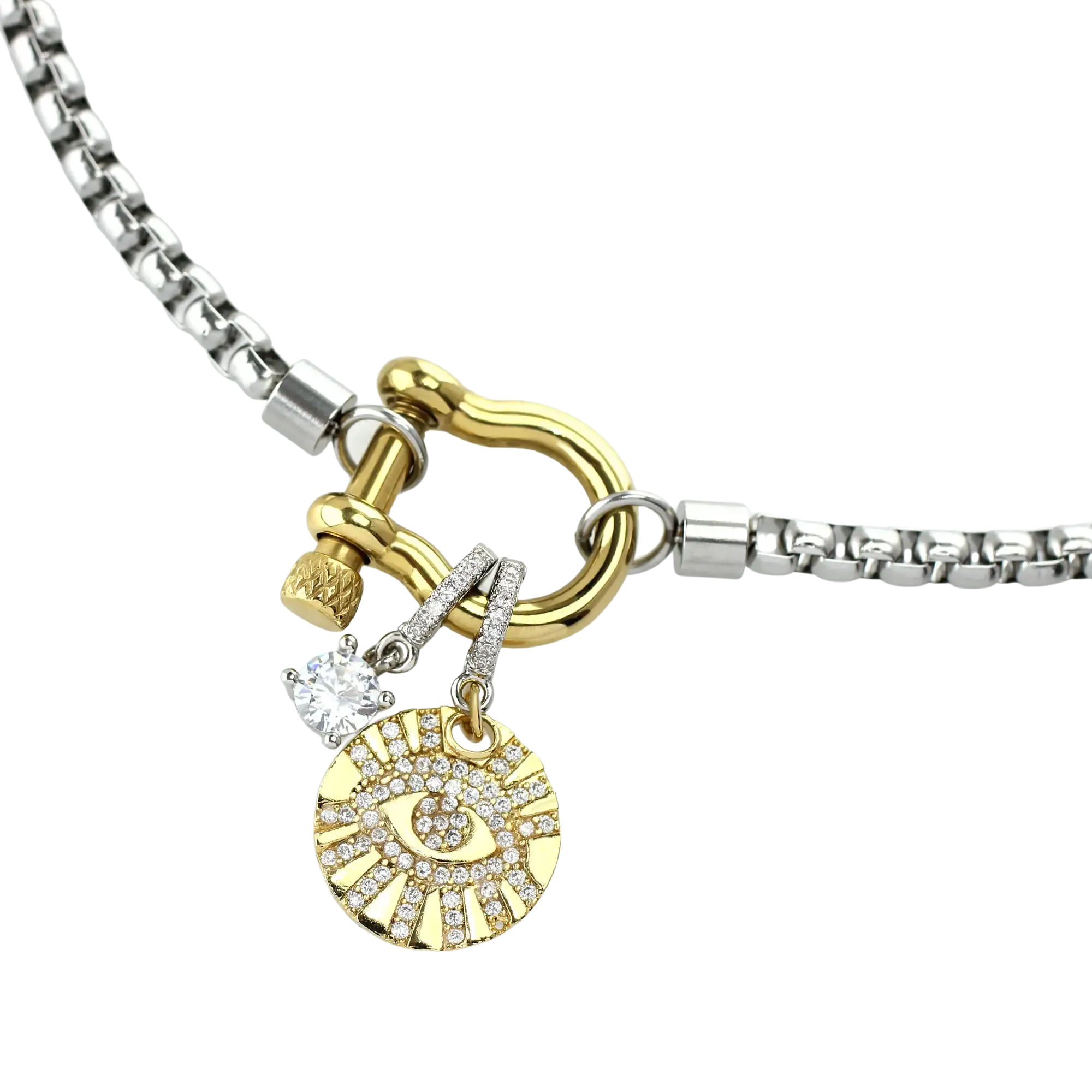 EVIL EYE 2 BOLT CLIP ON CHARM