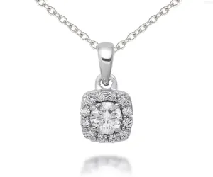 Fancy Cushion Halo Diamond Pendant