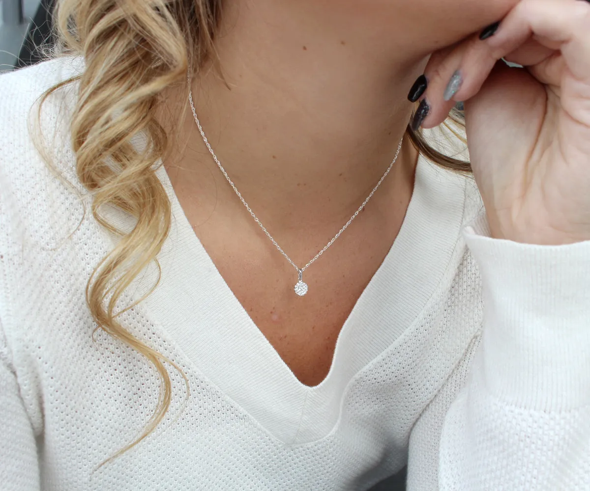 Fancy Round Halo Diamond Pendant