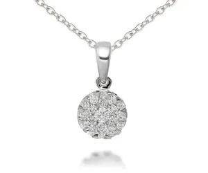 Fancy Round Halo Diamond Pendant