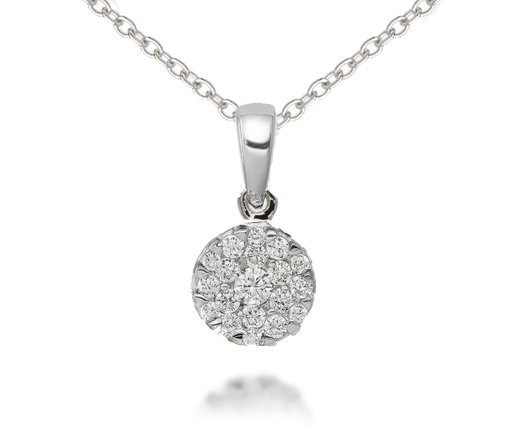 Fancy Round Halo Diamond Pendant