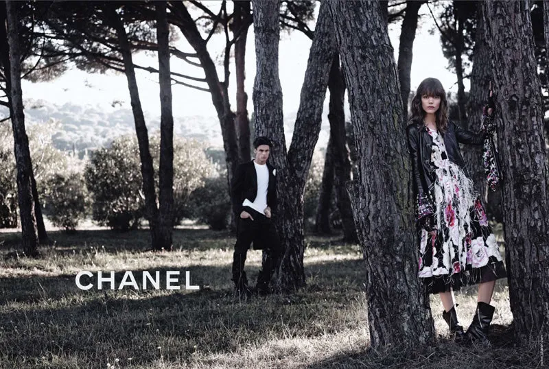 Fantastic Spring 2011 Chanel by Karl Lagerfeld Runway Look 48 Leather Jacket w Floral Silk Detailing