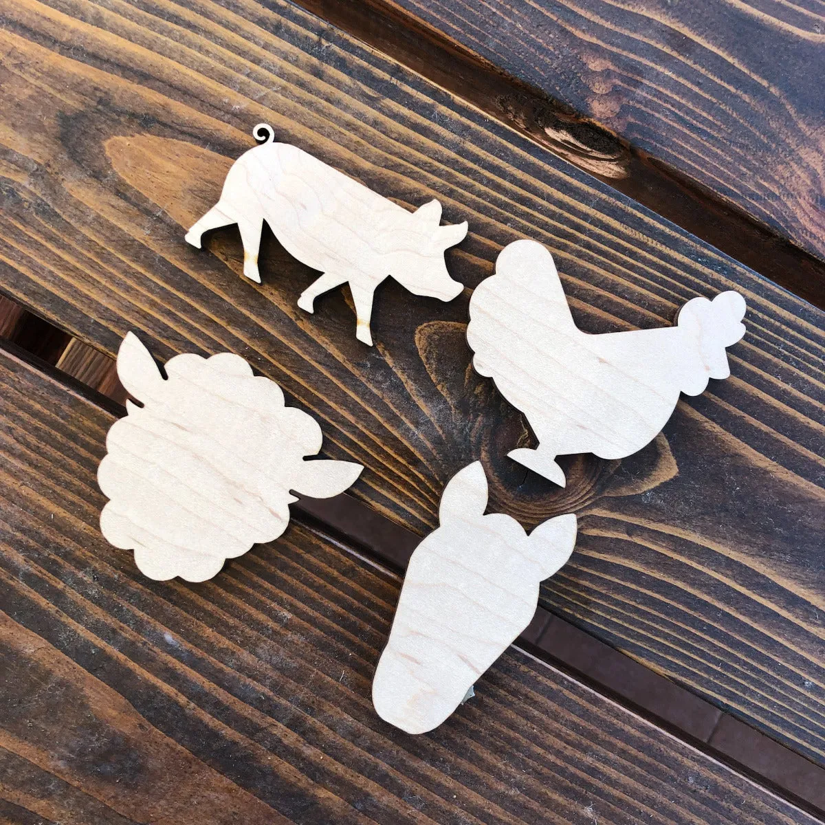 Farm Animal Door Hanger Unfinished Wood Sign