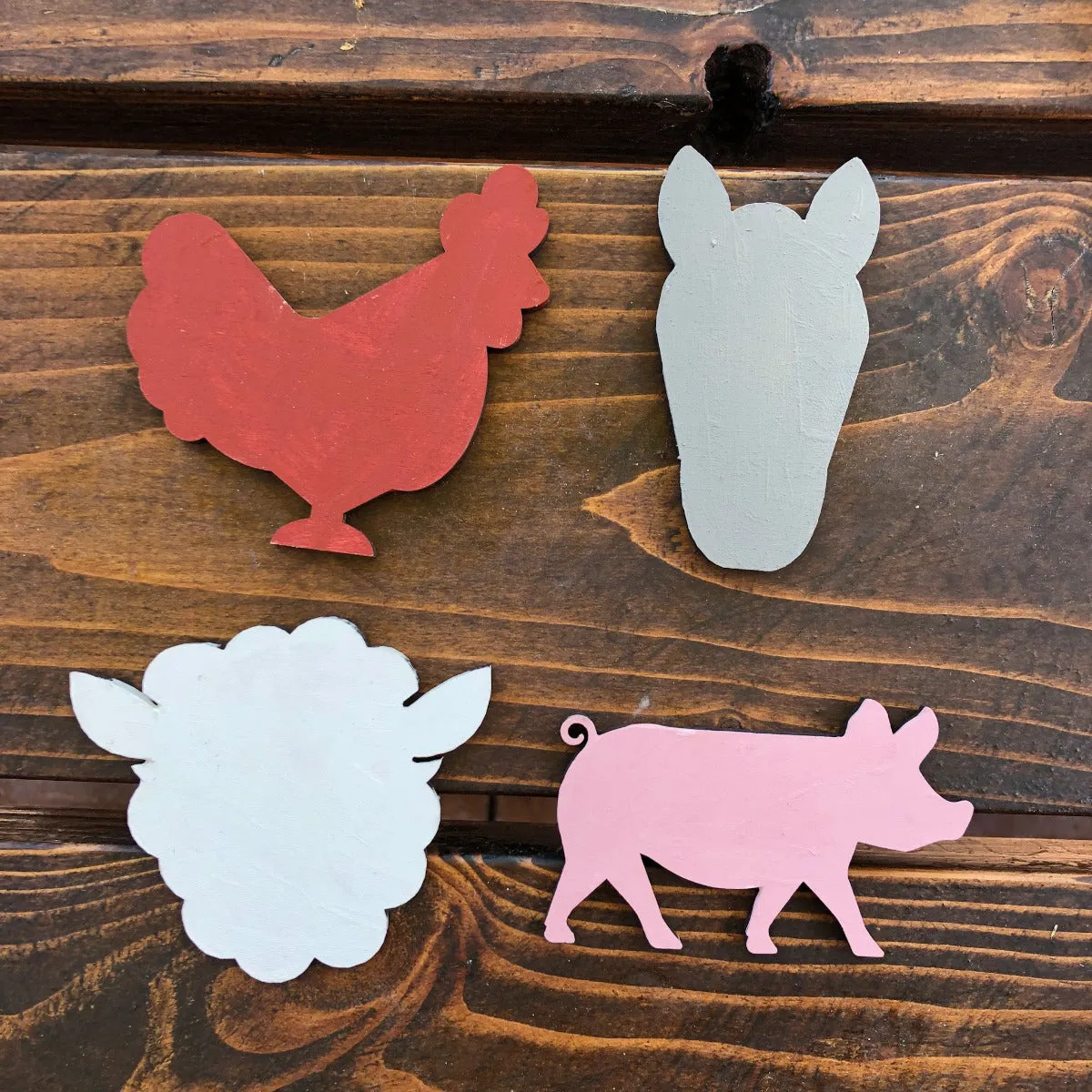 Farm Animal Door Hanger Unfinished Wood Sign