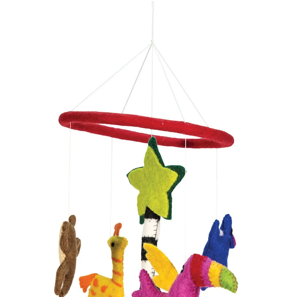 Felted Wild Forest Theme Mobile Hanging