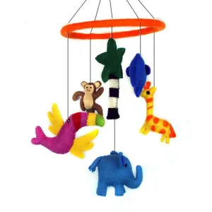 Felted Wild Forest Theme Mobile Hanging