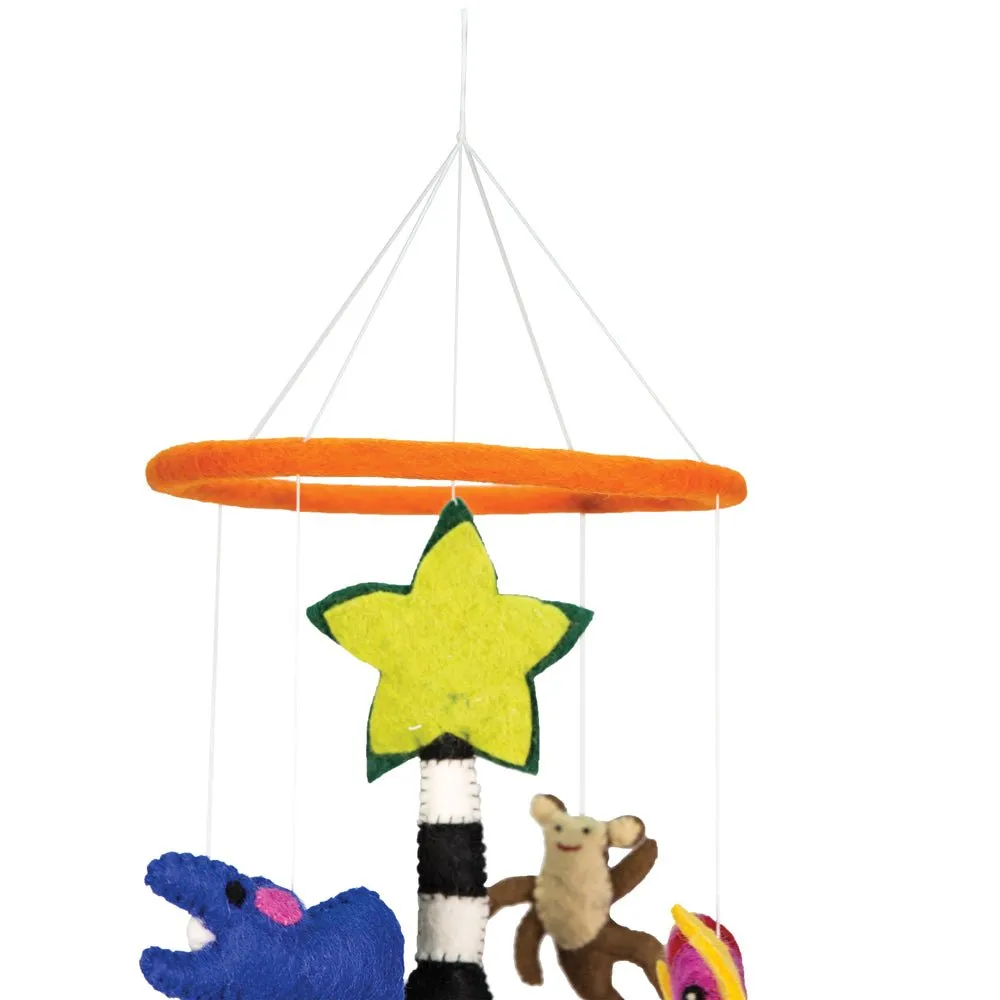 Felted Wild Forest Theme Mobile Hanging
