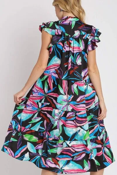 Flair For Style Black Tiered Midi Dress