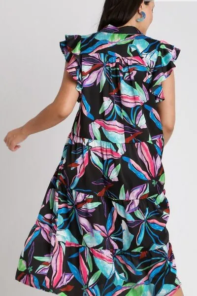Flair For Style Black Tiered Midi Dress