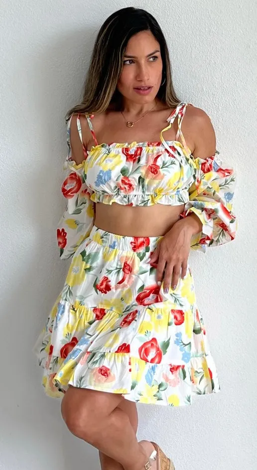 Fresh Picked Floral White Two-Piece Set