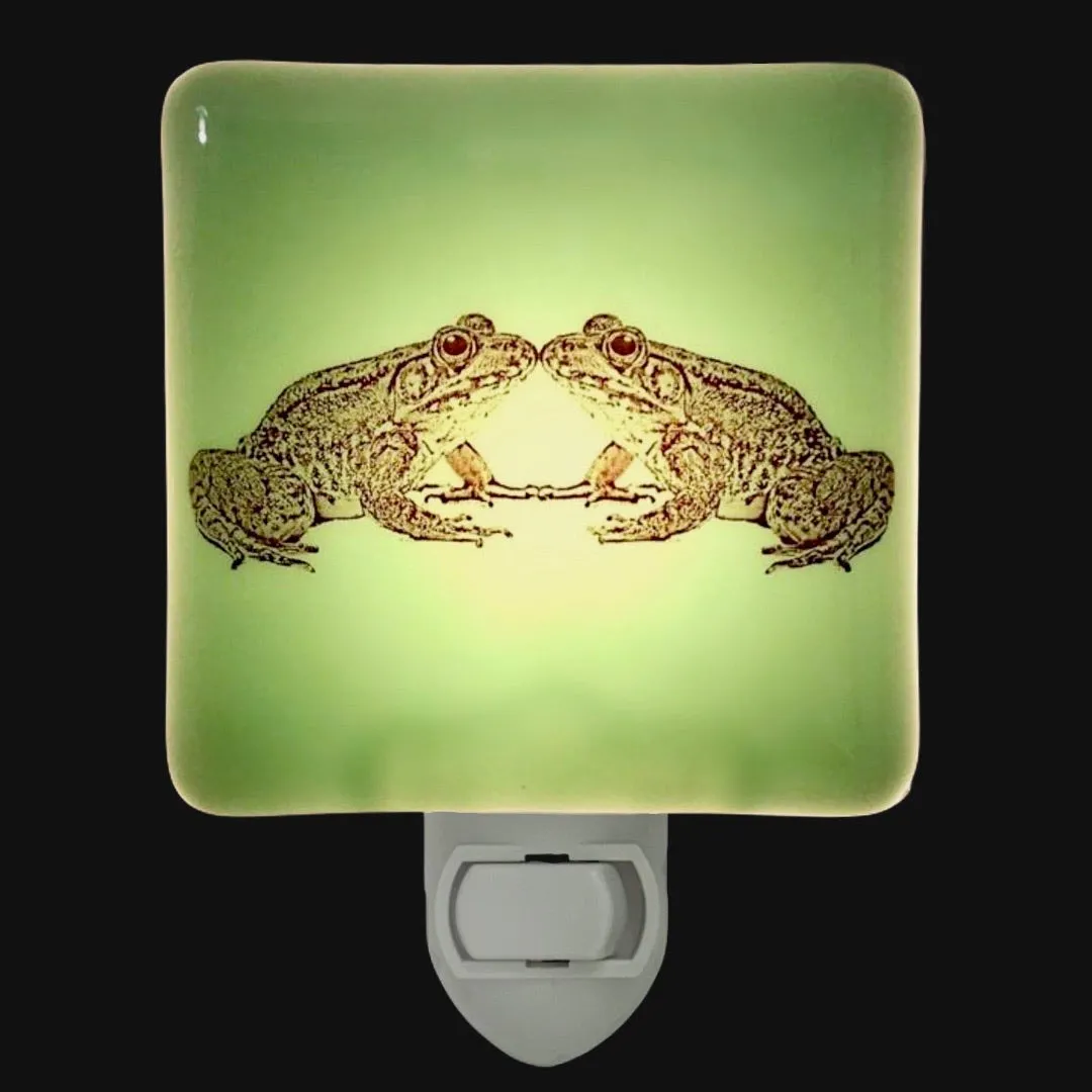 Frog Kiss Night Light Mint Green Glass