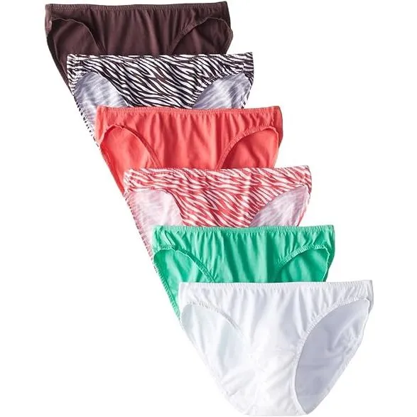Fruit of the Loom Women's Eversoft Cotton Bikini Underwear 6 Pack