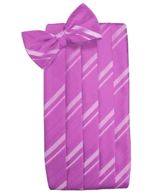 Fuchsia Striped Satin Cummerbund