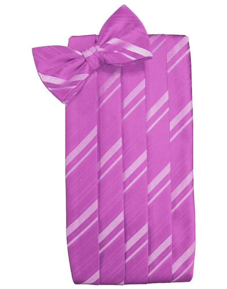 Fuchsia Striped Satin Cummerbund