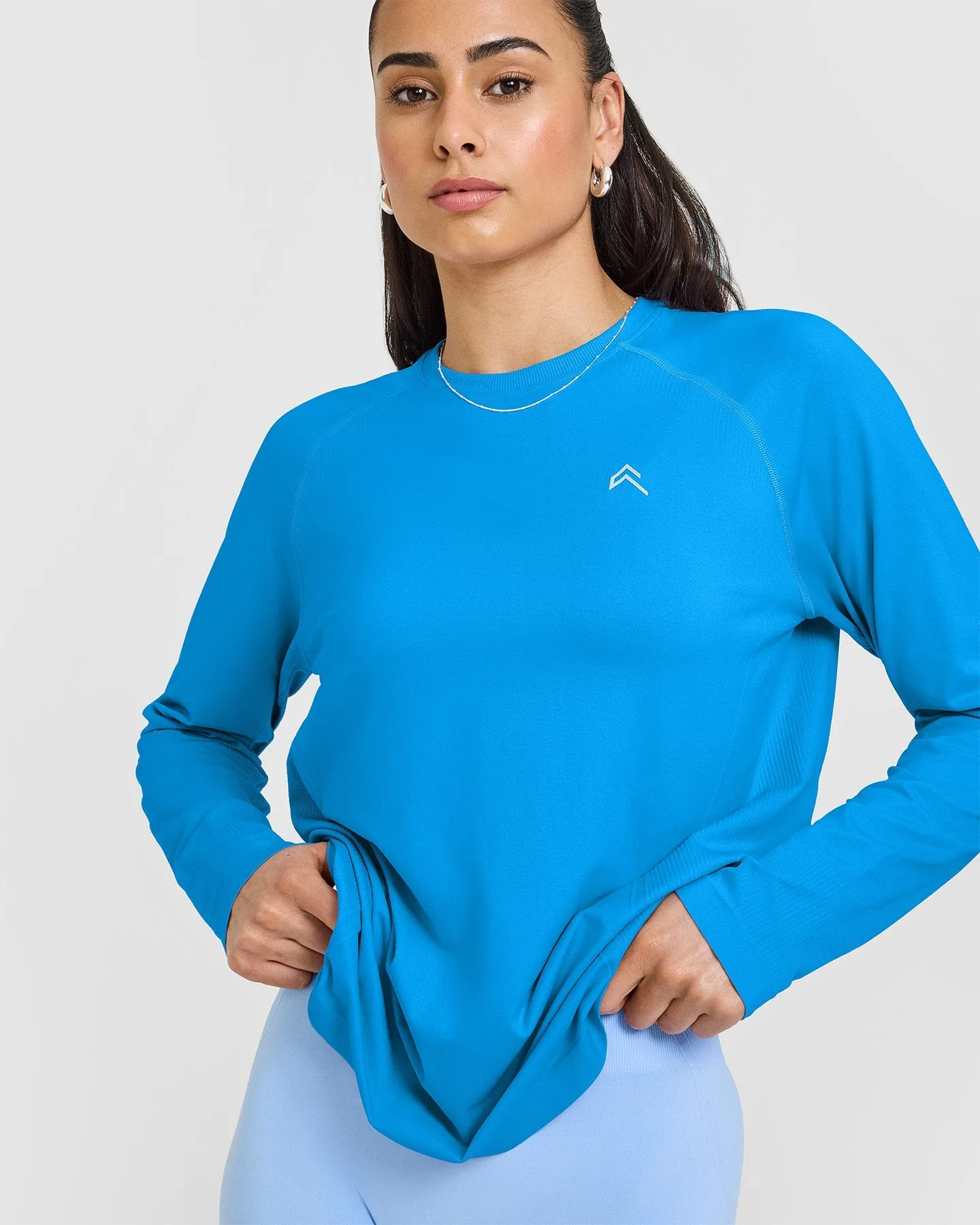 Go To Seamless Loose Long Sleeve Top | Tropical Blue