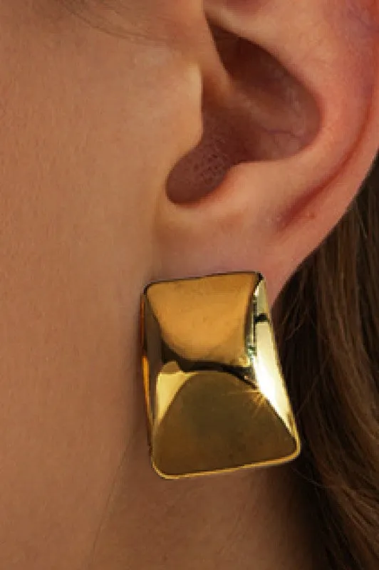 Gold Rectangle Large Studs