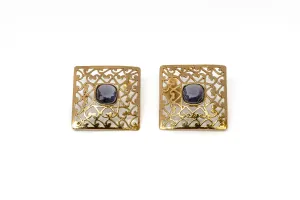 Gold Square Stud Earrings