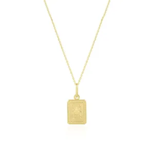 Gold Sun Tag Necklace
