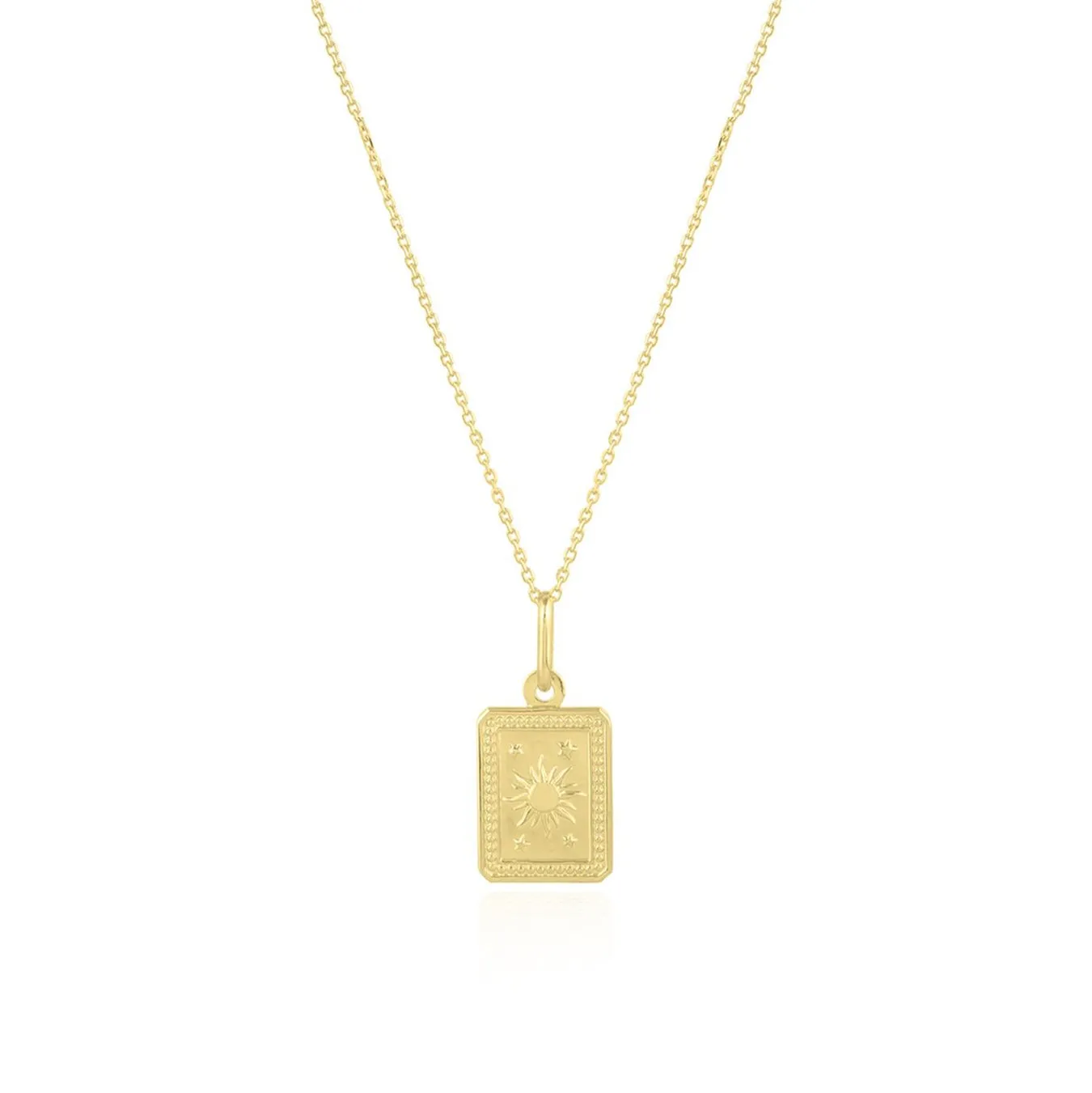 Gold Sun Tag Necklace