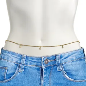 Gold Tone Round Dangles Belly Chain