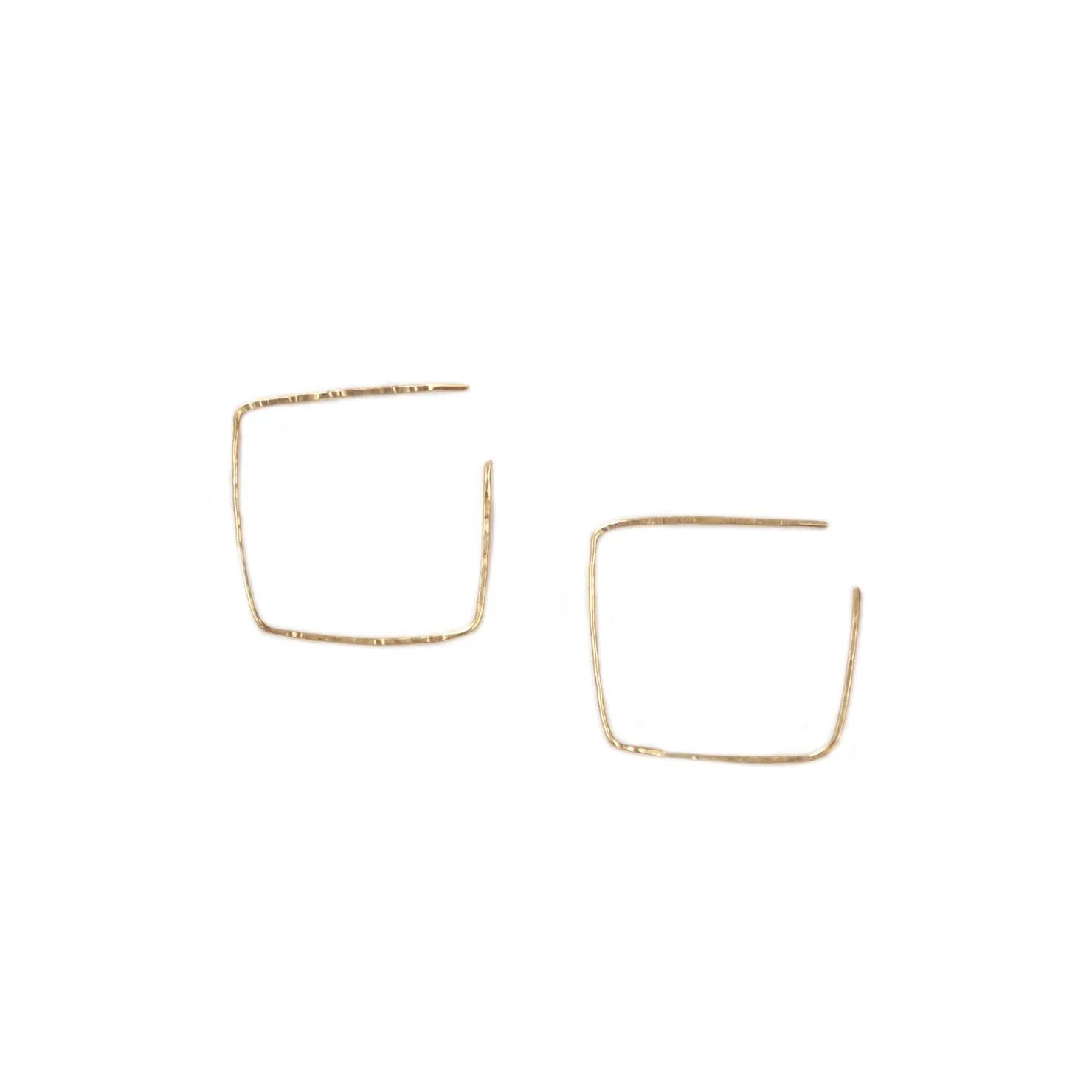hand hammered square hoops