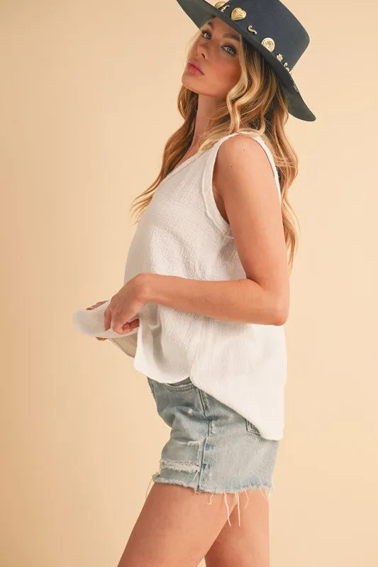 Hazel Blues® |  Aemi   Co V-Neck Wide Strap Tank