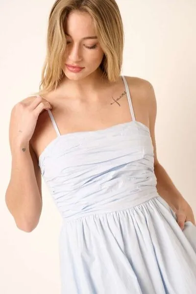 Hazel Blues® |  Mittoshop Ruched Detail Bubble Hem Mini Dress