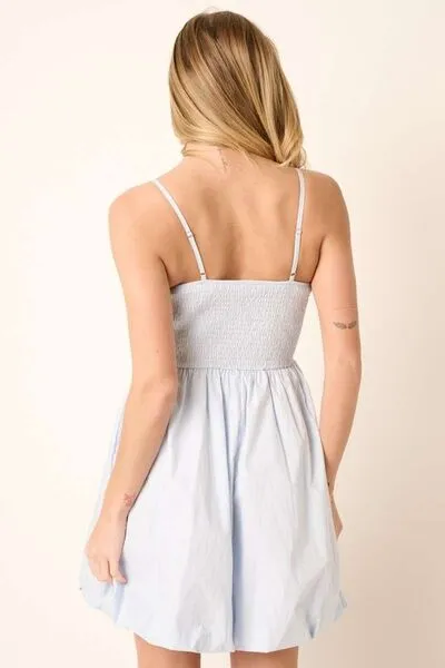 Hazel Blues® |  Mittoshop Ruched Detail Bubble Hem Mini Dress