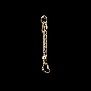 Heart   Bead Chain Charm - 14kt Yellow Gold