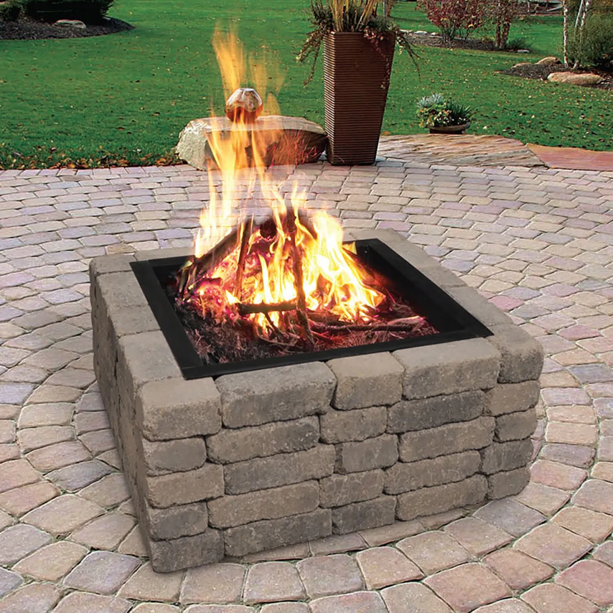 Heavy Gauge 36 in. Square x 10 in. High Fire Ring