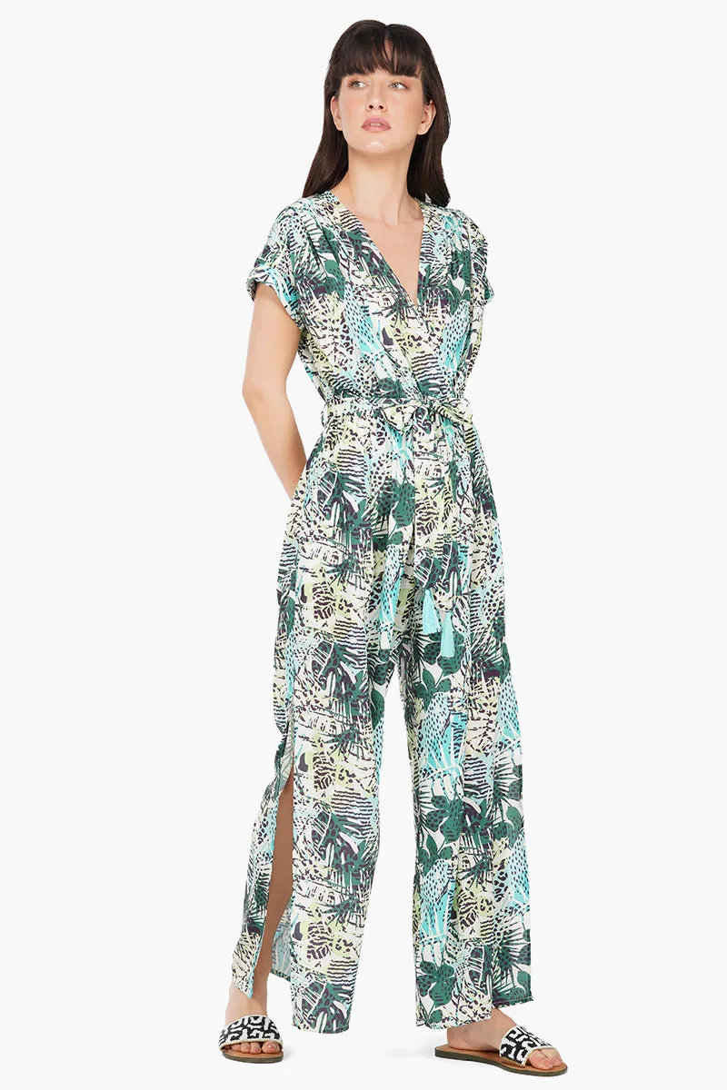 Hidden Cheetah Summer Tropical Jumpsuit