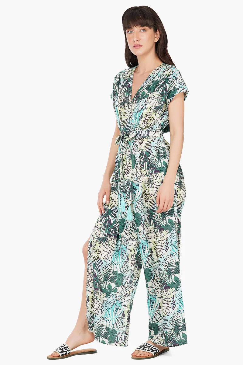 Hidden Cheetah Summer Tropical Jumpsuit