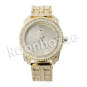 HIP HOP RAONHAZAE LIL WAYNE LUXURY GOLD FINISHED LAB DIAMOND WATCH X5