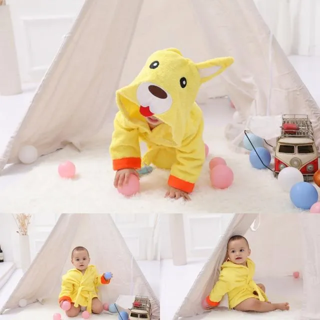 Hooded Animal Baby Bathrobe