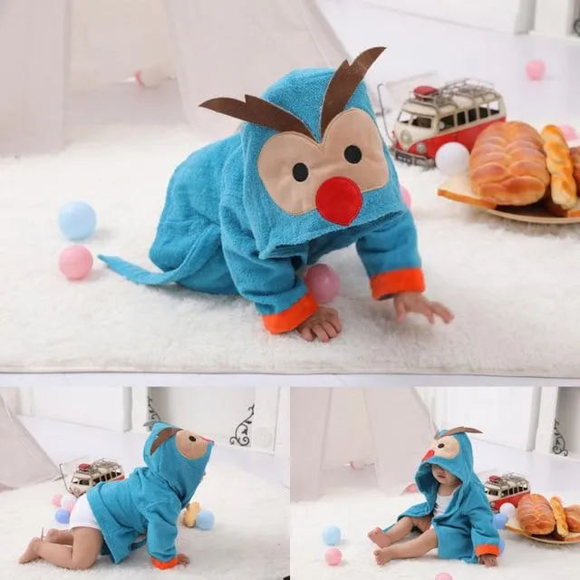 Hooded Animal Baby Bathrobe