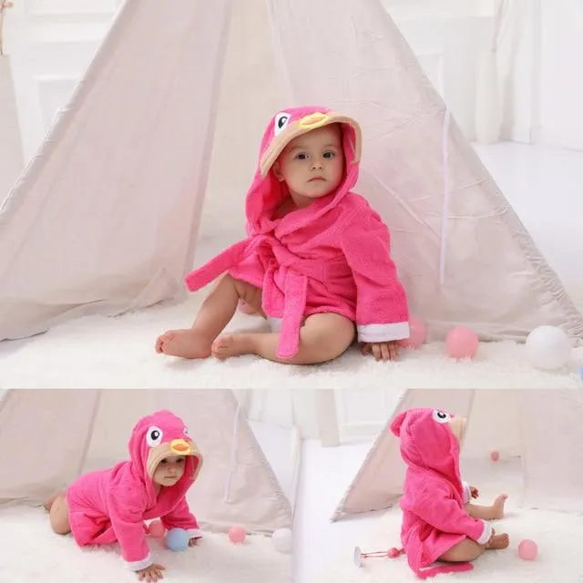 Hooded Animal Baby Bathrobe