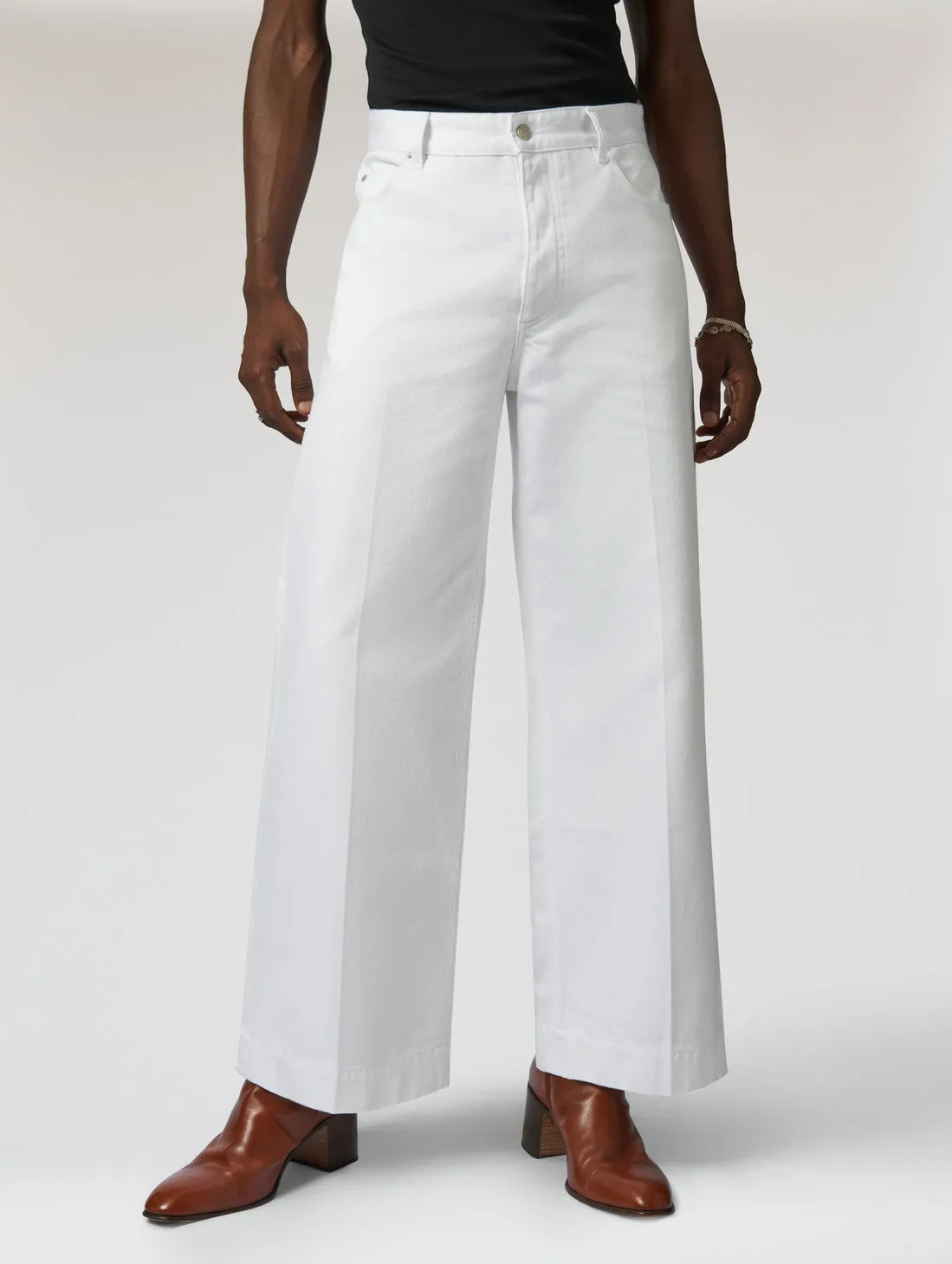 IZZY GIANT FLARE JEANS IN WHITE - Unisex