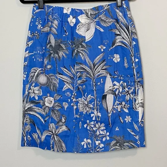 J. Crew Ratti Tropical Toile Linen Skirt
