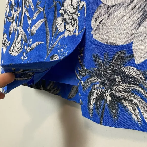 J. Crew Ratti Tropical Toile Linen Skirt