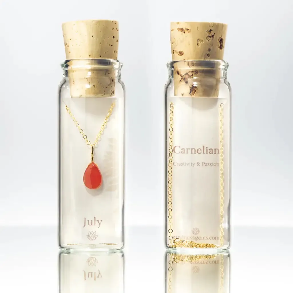 July Birthstone Necklace Bottle