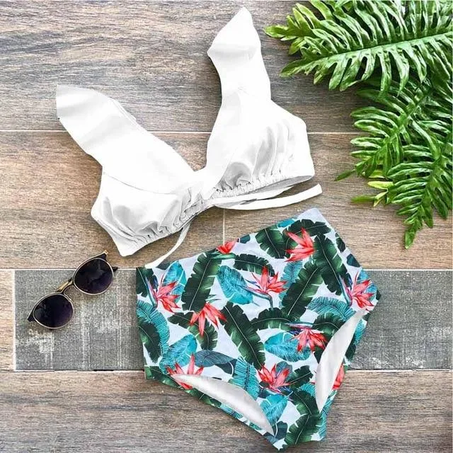 Kelly Tropical Ruffle Bikini